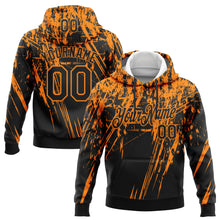 Load image into Gallery viewer, Custom Stitched Black Bay Orange 3D Pattern Design Splash Grunge Art Sports Pullover Sweatshirt Hoodie