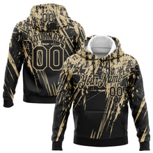 Load image into Gallery viewer, Custom Stitched Black Vegas Gold 3D Pattern Design Splash Grunge Art Sports Pullover Sweatshirt Hoodie