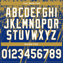 Загрузить изображение в средство просмотра галереи, Custom Stitched Royal White-Old Gold 3D Pattern Design Splash Grunge Art Sports Pullover Sweatshirt Hoodie