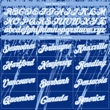 Load image into Gallery viewer, Custom Stitched Royal White-Light Blue 3D Pattern Design Splash Grunge Art Sports Pullover Sweatshirt Hoodie