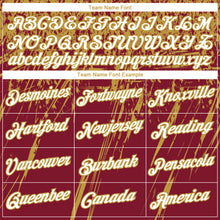 Laden Sie das Bild in den Galerie-Viewer, Custom Stitched Crimson White-Old Gold 3D Pattern Design Splash Grunge Art Sports Pullover Sweatshirt Hoodie