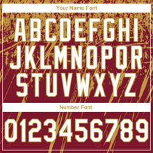 Laden Sie das Bild in den Galerie-Viewer, Custom Stitched Crimson White-Old Gold 3D Pattern Design Splash Grunge Art Sports Pullover Sweatshirt Hoodie