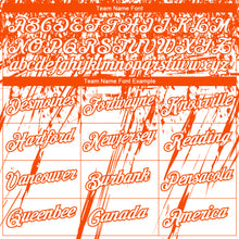 Laden Sie das Bild in den Galerie-Viewer, Custom Stitched White Orange 3D Pattern Design Splash Grunge Art Sports Pullover Sweatshirt Hoodie
