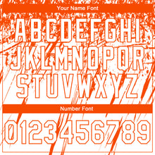 Laden Sie das Bild in den Galerie-Viewer, Custom Stitched White Orange 3D Pattern Design Splash Grunge Art Sports Pullover Sweatshirt Hoodie