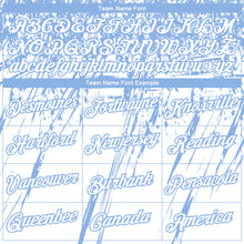 Laden Sie das Bild in den Galerie-Viewer, Custom Stitched White Light Blue 3D Pattern Design Splash Grunge Art Sports Pullover Sweatshirt Hoodie