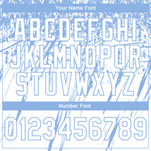 Laden Sie das Bild in den Galerie-Viewer, Custom Stitched White Light Blue 3D Pattern Design Splash Grunge Art Sports Pullover Sweatshirt Hoodie