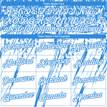 Laden Sie das Bild in den Galerie-Viewer, Custom Stitched White Powder Blue 3D Pattern Design Splash Grunge Art Sports Pullover Sweatshirt Hoodie