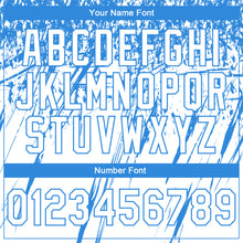 Laden Sie das Bild in den Galerie-Viewer, Custom Stitched White Powder Blue 3D Pattern Design Splash Grunge Art Sports Pullover Sweatshirt Hoodie