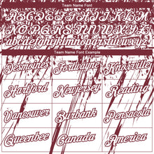 Laden Sie das Bild in den Galerie-Viewer, Custom Stitched White Burgundy 3D Pattern Design Splash Grunge Art Sports Pullover Sweatshirt Hoodie