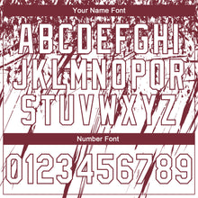 Laden Sie das Bild in den Galerie-Viewer, Custom Stitched White Burgundy 3D Pattern Design Splash Grunge Art Sports Pullover Sweatshirt Hoodie