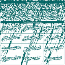 Laden Sie das Bild in den Galerie-Viewer, Custom Stitched White Teal 3D Pattern Design Splash Grunge Art Sports Pullover Sweatshirt Hoodie