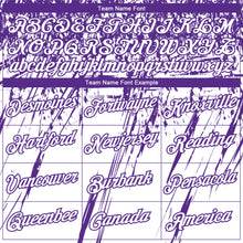 Laden Sie das Bild in den Galerie-Viewer, Custom Stitched White Purple 3D Pattern Design Splash Grunge Art Sports Pullover Sweatshirt Hoodie