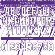 Laden Sie das Bild in den Galerie-Viewer, Custom Stitched White Purple 3D Pattern Design Splash Grunge Art Sports Pullover Sweatshirt Hoodie