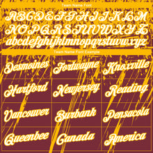 Загрузить изображение в средство просмотра галереи, Custom Stitched Burgundy White-Gold 3D Pattern Design Splash Grunge Art Sports Pullover Sweatshirt Hoodie