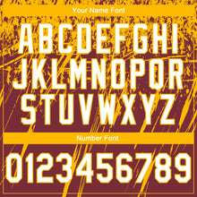 Загрузить изображение в средство просмотра галереи, Custom Stitched Burgundy White-Gold 3D Pattern Design Splash Grunge Art Sports Pullover Sweatshirt Hoodie