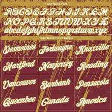 Загрузить изображение в средство просмотра галереи, Custom Stitched Burgundy White-Old Gold 3D Pattern Design Splash Grunge Art Sports Pullover Sweatshirt Hoodie