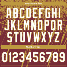 Загрузить изображение в средство просмотра галереи, Custom Stitched Burgundy White-Old Gold 3D Pattern Design Splash Grunge Art Sports Pullover Sweatshirt Hoodie