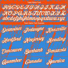 Load image into Gallery viewer, Custom Stitched Powder Blue White-Orange 3D Pattern Design Splash Grunge Art Sports Pullover Sweatshirt Hoodie