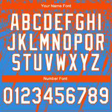 Load image into Gallery viewer, Custom Stitched Powder Blue White-Orange 3D Pattern Design Splash Grunge Art Sports Pullover Sweatshirt Hoodie