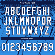 Load image into Gallery viewer, Custom Stitched Powder Blue White-Navy 3D Pattern Design Splash Grunge Art Sports Pullover Sweatshirt Hoodie