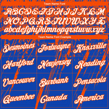 Laden Sie das Bild in den Galerie-Viewer, Custom Stitched Thunder Blue White-Orange 3D Pattern Design Splash Grunge Art Sports Pullover Sweatshirt Hoodie