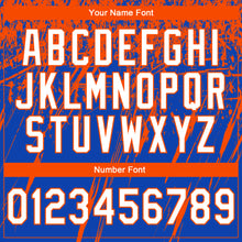 Laden Sie das Bild in den Galerie-Viewer, Custom Stitched Thunder Blue White-Orange 3D Pattern Design Splash Grunge Art Sports Pullover Sweatshirt Hoodie