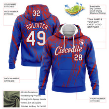 Laden Sie das Bild in den Galerie-Viewer, Custom Stitched Thunder Blue White-Red 3D Pattern Design Splash Grunge Art Sports Pullover Sweatshirt Hoodie