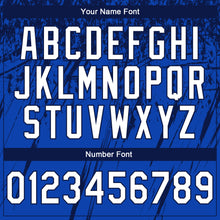 Laden Sie das Bild in den Galerie-Viewer, Custom Stitched Thunder Blue White-Navy 3D Pattern Design Splash Grunge Art Sports Pullover Sweatshirt Hoodie