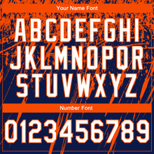 Load image into Gallery viewer, Custom Stitched Navy White-Orange 3D Pattern Design Splash Grunge Art Sports Pullover Sweatshirt Hoodie