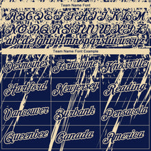 Laden Sie das Bild in den Galerie-Viewer, Custom Stitched Navy Cream 3D Pattern Design Splash Grunge Art Sports Pullover Sweatshirt Hoodie