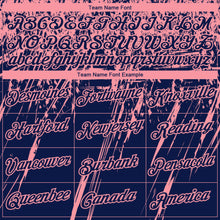 Laden Sie das Bild in den Galerie-Viewer, Custom Stitched Navy Medium Pink 3D Pattern Design Splash Grunge Art Sports Pullover Sweatshirt Hoodie