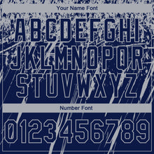 Load image into Gallery viewer, Custom Stitched Navy Gray 3D Pattern Design Splash Grunge Art Sports Pullover Sweatshirt Hoodie