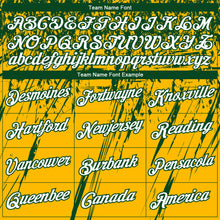 Load image into Gallery viewer, Custom Stitched Gold White-Green 3D Pattern Design Splash Grunge Art Sports Pullover Sweatshirt Hoodie