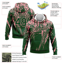 Laden Sie das Bild in den Galerie-Viewer, Custom Stitched Green Medium Pink 3D Pattern Design Splash Grunge Art Sports Pullover Sweatshirt Hoodie