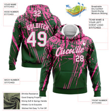 Laden Sie das Bild in den Galerie-Viewer, Custom Stitched Green White-Pink 3D Pattern Design Splash Grunge Art Sports Pullover Sweatshirt Hoodie