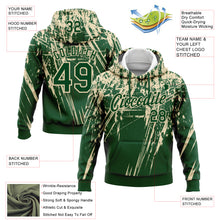 Load image into Gallery viewer, Custom Stitched Green Cream 3D Pattern Design Splash Grunge Art Sports Pullover Sweatshirt Hoodie