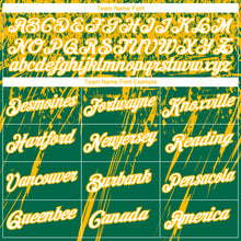 Load image into Gallery viewer, Custom Stitched Kelly Green White-Gold 3D Pattern Design Splash Grunge Art Sports Pullover Sweatshirt Hoodie