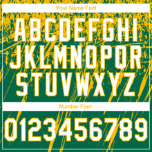 Load image into Gallery viewer, Custom Stitched Kelly Green White-Gold 3D Pattern Design Splash Grunge Art Sports Pullover Sweatshirt Hoodie