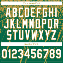 Load image into Gallery viewer, Custom Stitched Kelly Green White-Old Gold 3D Pattern Design Splash Grunge Art Sports Pullover Sweatshirt Hoodie