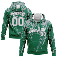 Загрузить изображение в средство просмотра галереи, Custom Stitched Kelly Green White-Gray 3D Pattern Design Splash Grunge Art Sports Pullover Sweatshirt Hoodie