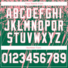 Load image into Gallery viewer, Custom Stitched Kelly Green White-Medium Pink 3D Pattern Design Splash Grunge Art Sports Pullover Sweatshirt Hoodie