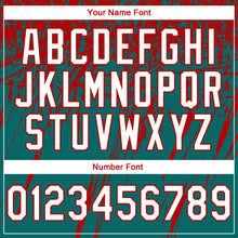 Load image into Gallery viewer, Custom Stitched Teal White-Red 3D Pattern Design Splash Grunge Art Sports Pullover Sweatshirt Hoodie