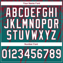 Load image into Gallery viewer, Custom Stitched Teal White-Crimson 3D Pattern Design Splash Grunge Art Sports Pullover Sweatshirt Hoodie