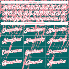 Load image into Gallery viewer, Custom Stitched Teal White-Medium Pink 3D Pattern Design Splash Grunge Art Sports Pullover Sweatshirt Hoodie