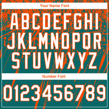 Load image into Gallery viewer, Custom Stitched Teal White-Orange 3D Pattern Design Splash Grunge Art Sports Pullover Sweatshirt Hoodie