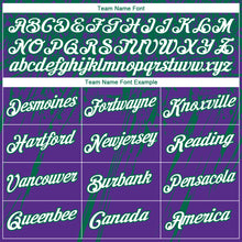 Load image into Gallery viewer, Custom Stitched Purple White-Kelly Green 3D Pattern Design Splash Grunge Art Sports Pullover Sweatshirt Hoodie