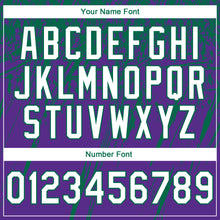 Load image into Gallery viewer, Custom Stitched Purple White-Kelly Green 3D Pattern Design Splash Grunge Art Sports Pullover Sweatshirt Hoodie