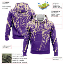 Загрузить изображение в средство просмотра галереи, Custom Stitched Purple Cream 3D Pattern Design Splash Grunge Art Sports Pullover Sweatshirt Hoodie