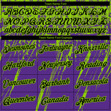 Загрузить изображение в средство просмотра галереи, Custom Stitched Purple Black-Neon Green 3D Pattern Design Splash Grunge Art Sports Pullover Sweatshirt Hoodie