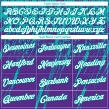 Load image into Gallery viewer, Custom Stitched Purple White-Aqua 3D Pattern Design Splash Grunge Art Sports Pullover Sweatshirt Hoodie